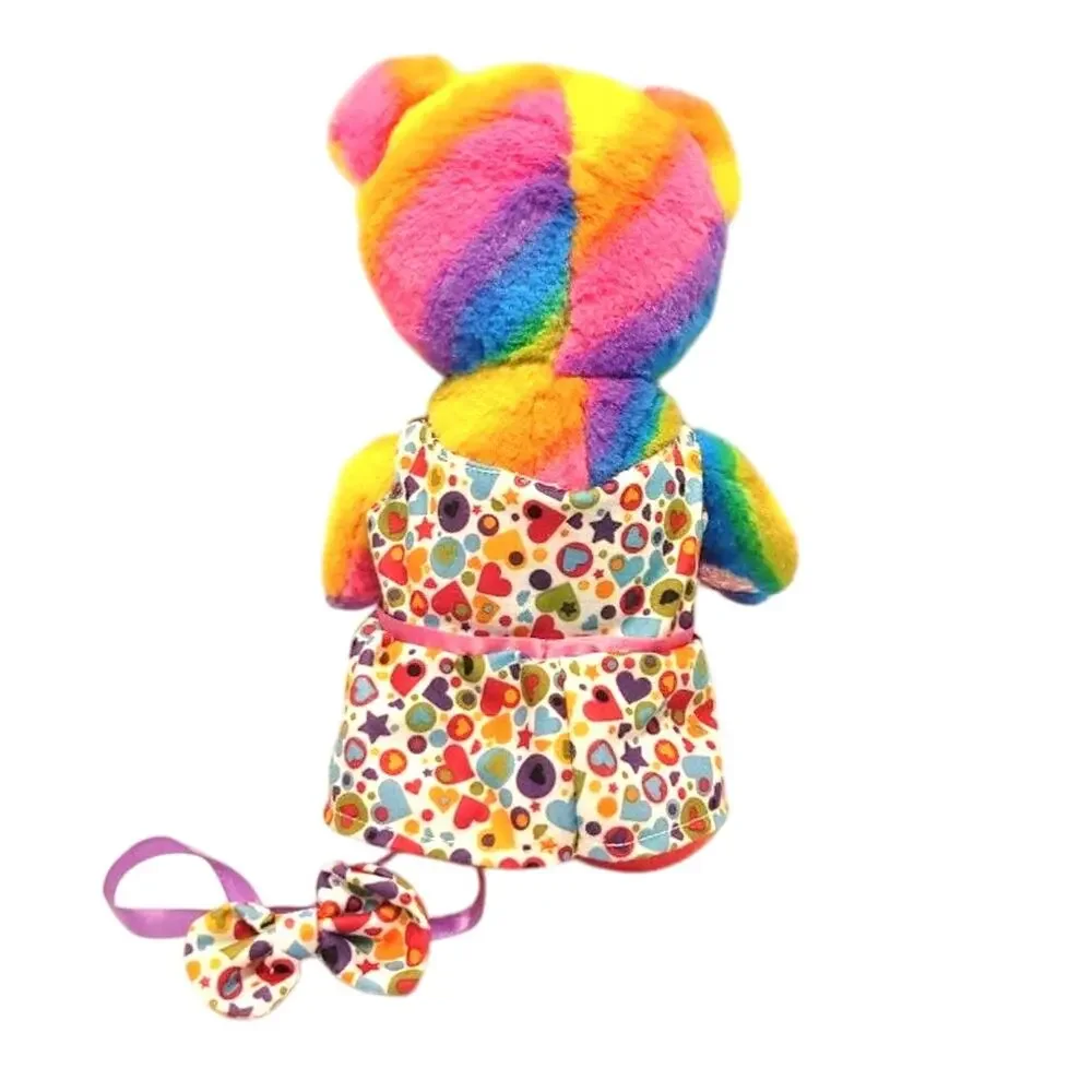 Build A Bear BAB Tropicolor Rainbow Tie Dye Neon Bright Teddy Bear